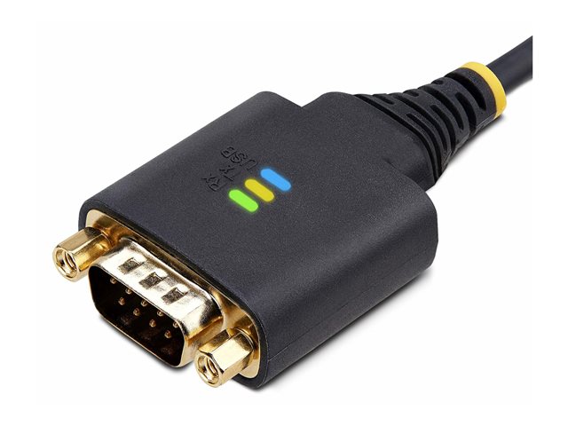 StarTech.com 6.6ft (2m) USB to Serial Adapter Cable, COM Retention, RS232 - USB / serial cable - USB (M) to DB-9 (M) screwable - 2 m - rugged, molded - black