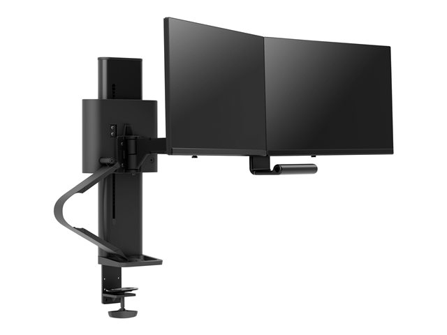 Ergotron TRACE - Mounting kit (handle, base, lift column, extension arms, bow, 2 sliding pivots, 2-piece desk clamp) - Constant Force Technology - for 2 LCD displays - matte black - screen size: 21.5\"-27\"