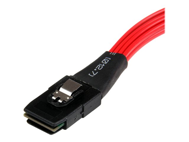 StarTech.com 50cm SFF-8087 to 4x SATA - Internal Mini SAS to SATA Reverse Cable - internal Mini SAS to SATA (SAS8087S4R50) - SATA / SAS cable - Serial ATA 150/300/600 - 4-Lane - SATA (R) to 36 pin 4i Mini MultiLane (P) - 50 cm - latched - red