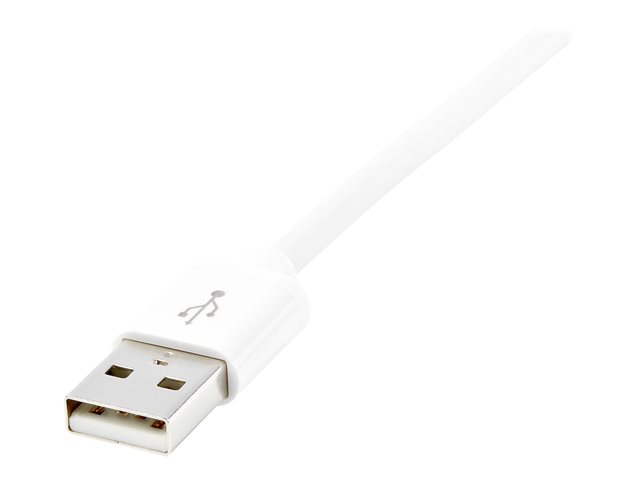 StarTech.com 1m (3ft) White Apple 8-pin Lightning Connector to USB Cable for iPhone / iPod / iPad - Charge and Sync Cable - 1 meter (USBLT1MW) - Lightning cable - Lightning male to USB male - 1 m - double shielded - white - for P/N: KITBXAVHDPEU, KITBXAVHDPNA, KITBXAVHDPUK, KITBXDOCKPEU, KITBXDOCKPUK, KITBZDOCK