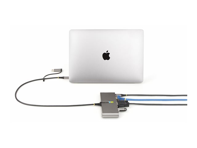 StarTech.com 2-Port USB-C/USB-A Hub with GbE and RS232 Serial, 2x USB-A - Hub - 2 x USB 3.2 Gen 1 - desktop