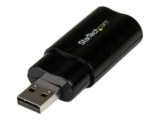 StarTech.com USB Sound Card - 3.5mm Audio Adapter - External Sound Card - Black - External Sound Card (ICUSBAUDIOB) - Sound card - stereo - USB 2.0 - for P/N: MU15MMS, MU6MMS, TB33A1C