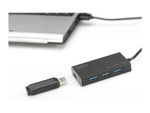 USB 3.0 OFFICE HUB 4-PORT INCL. 5V/2A POWER SUPPLY ALU