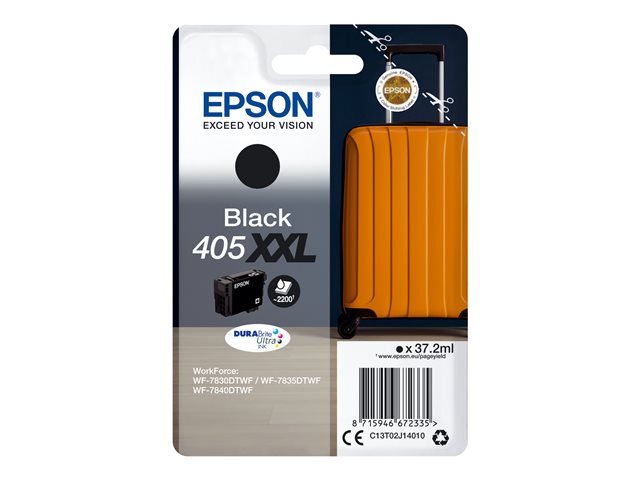 Epson 405XXL - 37.2 ml - XXL size - black - original - blister - ink cartridge - for WorkForce WF-7830DTWF, WF-7835DTWF, WF-7840DTWF, WorkForce Pro WF-7840DTWF