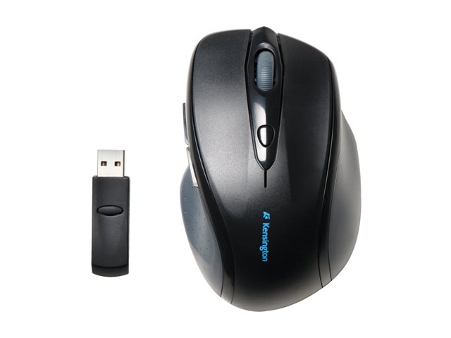 Kensington Pro Fit Full-Size - Mouse - right-handed - optical - 6 buttons - wireless - 2.4 GHz - USB wireless receiver - black