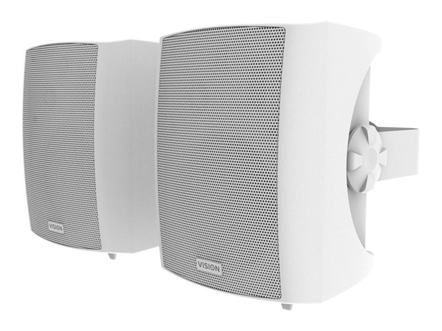 VISION Professional AV-1900 2 x 50w (RMS) Digital Amplifier and SP-1800 5.25\" Pair Wall Speaker kit - LIFETIME WARRANTY - white