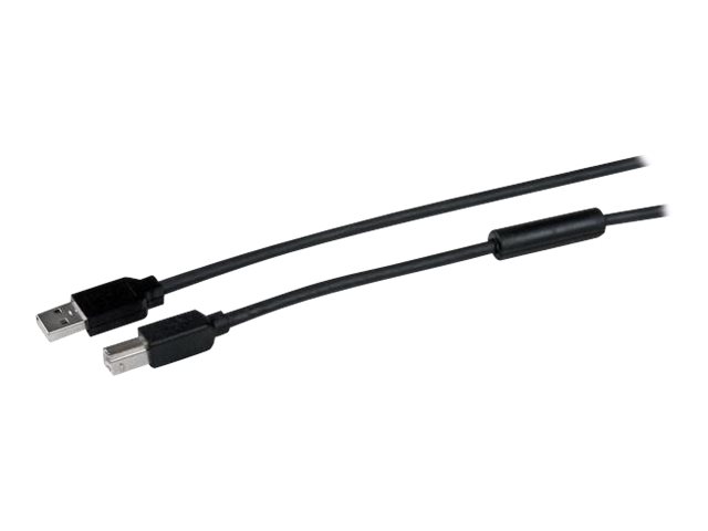 StarTech.com 15m / 50 ft Active USB 2.0 A to B Cable - Long 15 m USB Cable - 50 ft USB Printer Cable - 1x USB A (M), 1x USB B (M) - Black (USB2HAB50AC) - USB cable - USB Type B (M) to USB (M) - USB 2.0 - 15 m - active - black - for P/N: ICUSB232D
