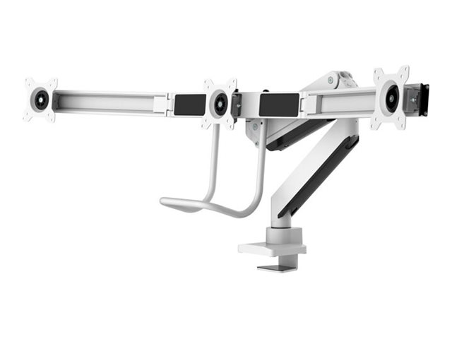 Neomounts NM-D775DX3 - Mounting kit - full-motion - for 3 LCD displays - aluminium - white - screen size: 17\"-24\" - clamp mountable, grommet, desk-mountable