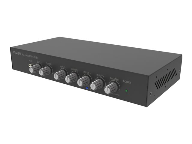 VISION Professional AV-1900 2 x 50w (RMS) Digital Amplifier and SP-1800 5.25\" Pair Wall Speaker kit - LIFETIME WARRANTY - white