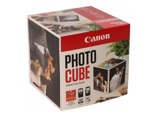 Canon Photo Cube Creative Pack - Glossy - 2-pack - black, colour (cyan, magenta, yellow) - original - ink cartridge / paper kit - for PIXMA TS5350, TS5350i, TS5351, TS5351i, TS5352, TS5353, TS7450, TS7450i, TS7451, TS7451i