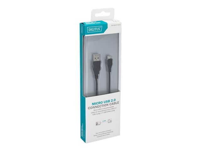 DIGITUS MICRO USB 2.0 CABLEM/M 1.8M USB 2.0 COMP UL BL