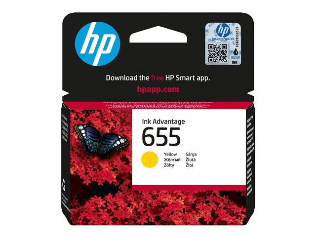 HP 655 - Yellow - original - ink cartridge - for Deskjet Ink Advantage 3525, Ink Advantage 46XX, Ink Advantage 5525, Ink Advantage 6525