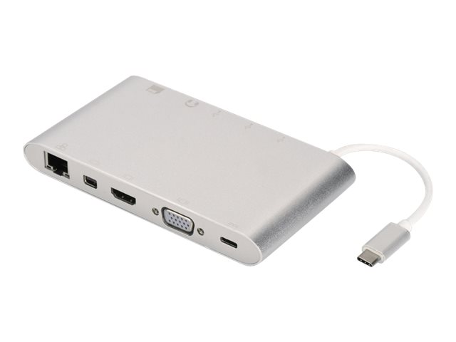 Universal Docking Station USB-C 11 Ports 3x video 1x USB-C 3x USB3.0 RJ45 2x card reader