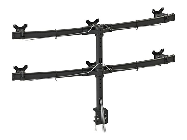 Neomounts FPMA-D700D6 - Mounting kit - full-motion - for 6 LCD displays - black - screen size: 19\"-27\" - clamp mountable, desk-mountable