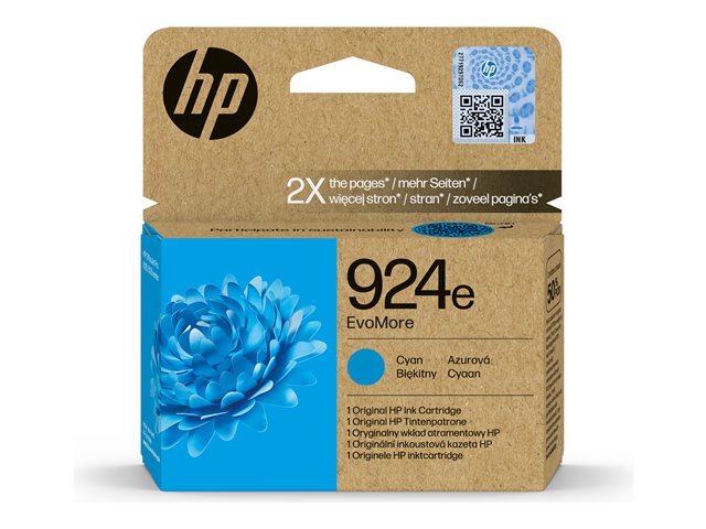 HP 924e EvoMore Cyan EN/FR/IT/PT/ES Ink
