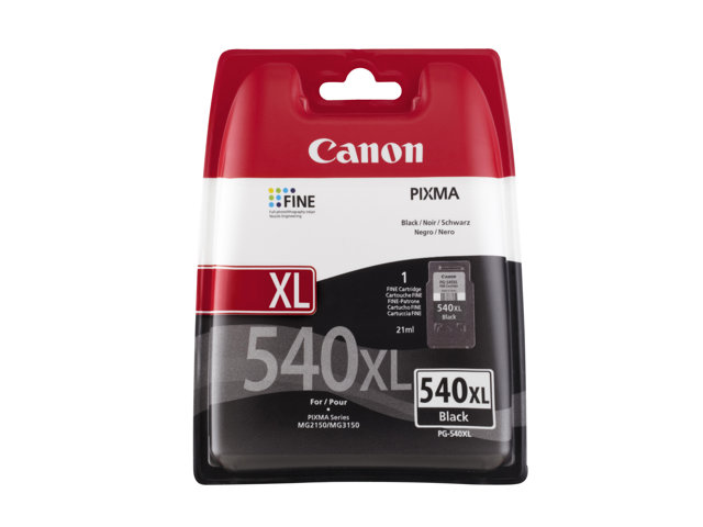 Canon PG-540XL - 21 ml - High Yield - black - original - ink cartridge - for PIXMA MG3150, MG3550, MG3650, MG4250, MX395, MX455, MX475, MX525, MX535, TS5150, TS5151