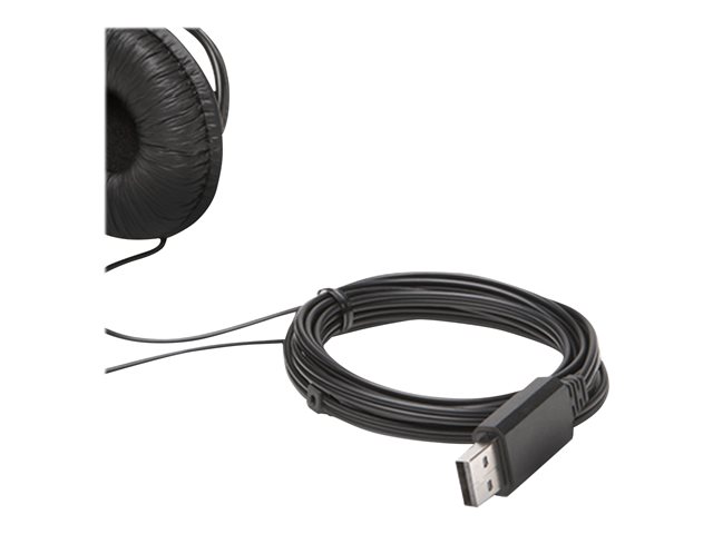 Kensington USB Hi-Fi Headphones with Mic - Headset - on-ear - wired - USB-A - black