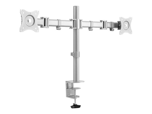 Neomounts NM-D135D - Mounting kit - full-motion - for 2 LCD displays - silver - screen size: 10\"-27\" - clamp mountable, grommet, desk-mountable