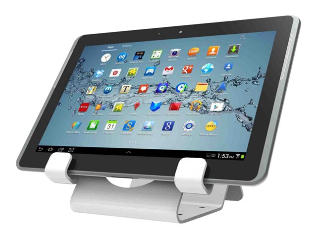 Compulocks Universal Tablet Holder with Keyed Cable Lock - Stand - for tablet - lockable - high-grade aluminium - white - surface mountable