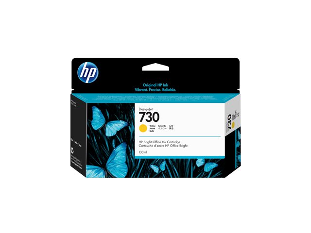 HP 730 - 130 ml - yellow - original - DesignJet - ink cartridge - for DesignJet SD Pro MFP, T1600, T1600dr, T1700, T1700dr, T1708, T1708dr, T2600, T2600dr