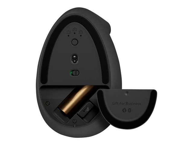 Logitech Lift for Business - Vertical mouse - ergonomic - 6 buttons - wireless - Bluetooth, 2.4 GHz - Logitech Logi Bolt USB receiver - graphite
