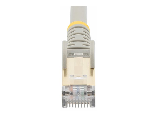 StarTech.com 1.5m CAT6A Ethernet Cable, 10 Gigabit Shielded Snagless RJ45 100W PoE Patch Cord, CAT 6A 10GbE STP Network Cable w/Strain Relief, Grey, Fluke Tested/UL Certified Wiring/TIA - Category 6A - 26AWG (6ASPAT150CMGR) - Patch cable - RJ-45 (M) to RJ-45 (M) - 1.5 m - STP - CAT 6a - snagless, molded - grey