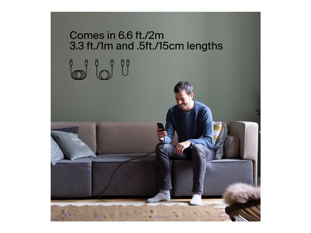 Belkin BoostCharge - USB cable - 24 pin USB-C (M) to 24 pin USB-C (M) - 2 m - black