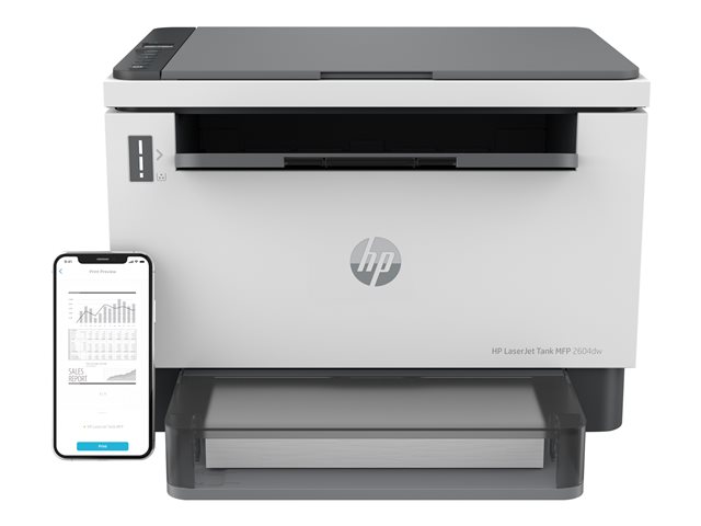 HP LaserJet Tank MFP 2604dw - Multifunction printer - B/W - laser - refillable - 216 x 297 mm (original) - A4/Legal (media) - up to 23 ppm (copying) - up to 22 ppm (printing) - 250 sheets - USB 2.0, LAN, Wi-Fi(n), Bluetooth