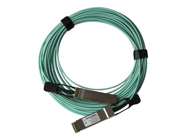 StarTech.com MSA Uncoded Compatible 15m/49.2ft 40G QSFP+ to QSFP+ AOC Cable, 40 GbE QSFP+ Active Optical Fiber, 40 Gbps QSFP Plus/Transceiver Module Cable, 40GE QSFP+ Active Optical Cable - Lifetime Warranty (QSFP40GAO15M) - 40GBase direct attach cable - QSFP+ latched to QSFP+ latched - 15 m - fibre optic - SFF-8436 - active - black