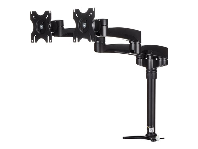 StarTech.com Desk Mount Dual Monitor Arm - Articulating - Supports Monitors 12\" to 24\" - Adjustable VESA Monitor Arm - Grommet or Desk Mount - Black (ARMDUAL) - Mounting kit - adjustable arm - for 2 LCD displays - plastic, steel - black - screen size: 12\"-24\" - desk-mountable - for P/N: ACCSMNT, ARMSTSLG, DK30A2DH, DK30C2DAGPD, DK30C2HAGPD, TB3DK2DPM2, TB3DK2DPPD