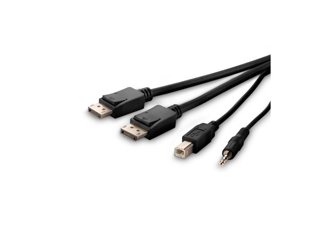 Belkin Secure KVM Combo Cable - Video / USB / audio cable - TAA Compliant - USB, mini jack, Mini DisplayPort (M) to USB Type B, mini jack, DisplayPort (M) - 3.05 m - passive, 4K support - black