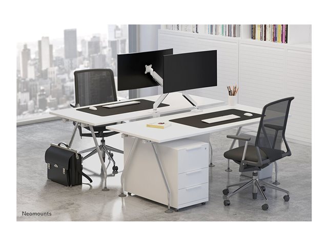 Neomounts NM-D775 - Mounting kit - full-motion - for LCD display - aluminium - white - screen size: 10\"-32\" - clamp mountable, grommet, desk-mountable