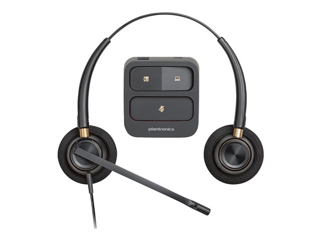 Poly EncorePro 520 Binaural Headset +Quick Disconnect EMEA - INTL English - Euro plug - Replaces Poly SKU 89434-02