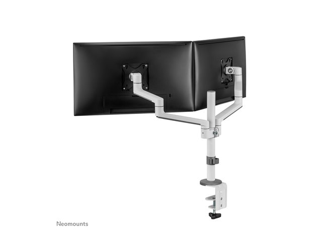 Neomounts DS60-425WH2 - Mounting kit (articulating arm) - full-motion - for 2 monitors - steel - white - screen size: 17\"-27\" - desk-mountable