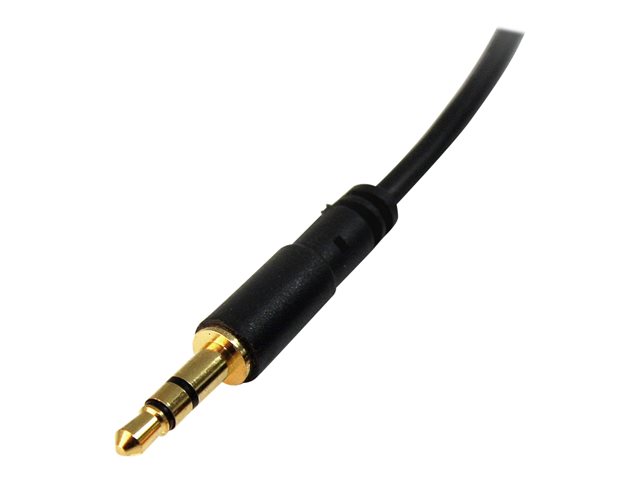 StarTech.com 15 ft. (4.6 m) 3.5mm Audio Cable - 3.5mm Slim Audio Cable - Gold Plated Connectors - Male/Male - Aux Cable (MU15MMS) - Audio cable - mini-phone stereo 3.5 mm male to mini-phone stereo 3.5 mm male - 4.6 m - black - for P/N: KITBXAVHDPEU, KITBXAVHDPNA, KITBXAVHDPUK, KITBXDOCKPEU, KITBXDOCKPNA, KITBXDOCKPUK
