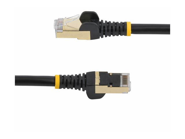 StarTech.com 7.5m CAT6A Ethernet Cable, 10 Gigabit Shielded Snagless RJ45 100W PoE Patch Cord, CAT 6A 10GbE STP Network Cable w/Strain Relief, Black, Fluke Tested/UL Certified Wiring/TIA - Category 6A - 26AWG (6ASPAT750CMBK) - Patch cable - RJ-45 (M) to RJ-45 (M) - 7.5 m - STP - CAT 6a - snagless, molded - black