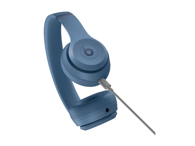 Beats Solo 4 - Headphones with mic - on-ear - Bluetooth - wireless - 3.5 mm jack, USB-C - noise isolating - slate blue