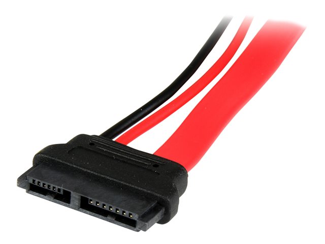 StarTech.com 6in Slimline SATA to SATA Adapter with Power - Slim SATA (F) to SATA (M) - Slimline Serial ATA to SATA (SLSATAADAP6) - SATA adapter - Serial ATA 150/300/600 - Slimline SATA (F) to SATA combo (M) - red