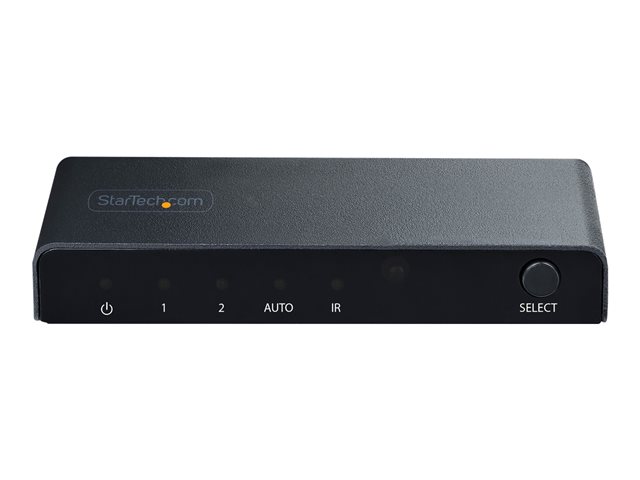 StarTech.com 2-Port 8K HDMI Switch, HDMI 2.1 Switcher 4K 120Hz/8K 60Hz UHD, HDR10+, HDMI Switch 2 In 1 Out, Auto/Manual Source Switching, Remote Control and Power Adapter Included - 7.1 Channel Audio/eARC (2PORT-HDMI-SWITCH-8K) - Video/audio switch - 2 x HDMI - desktop
