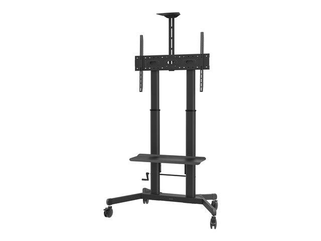 VISION Professional Display Floor Stand - LIFETIME WARRANTY - Steel Cart fits display 55-100\" with VESA sizes up to 800 x 600 - Crank handle adjusts height - Tilt adjustment - Large shelf for laptop or video bar included - VC shelf included - 100 mm