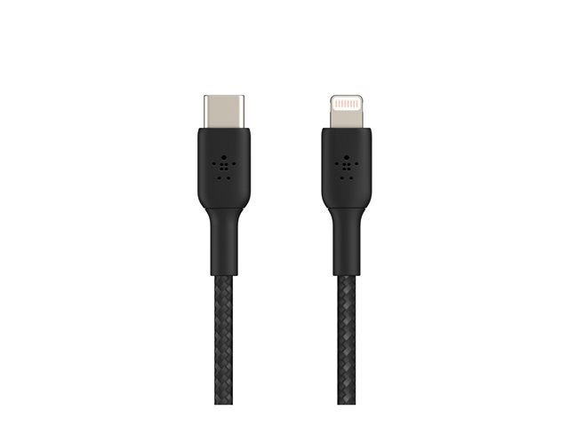 Belkin BoostCharge - Lightning cable - 24 pin USB-C male to Lightning male - 2 m - black - USB Power Delivery (18W)