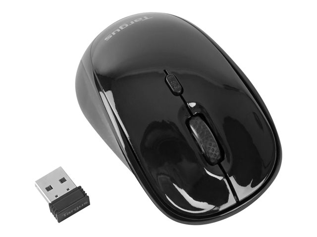 Targus - Mouse - right and left-handed - optical - wireless - 2.4 GHz - USB wireless receiver - black