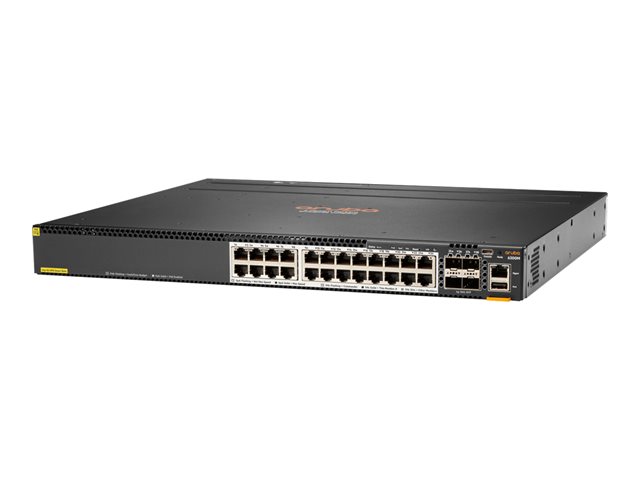 HPE Aruba 6300M - Switch - L3 - Managed - 24 x 1/2.5/5/10GBase-T + 4 x 1 Gigabit / 10 Gigabit / 25 Gigabit / 50 Gigabit SFP56 (uplink / stacking) - front and side to back - rack-mountable - PoE+ (1440 W)