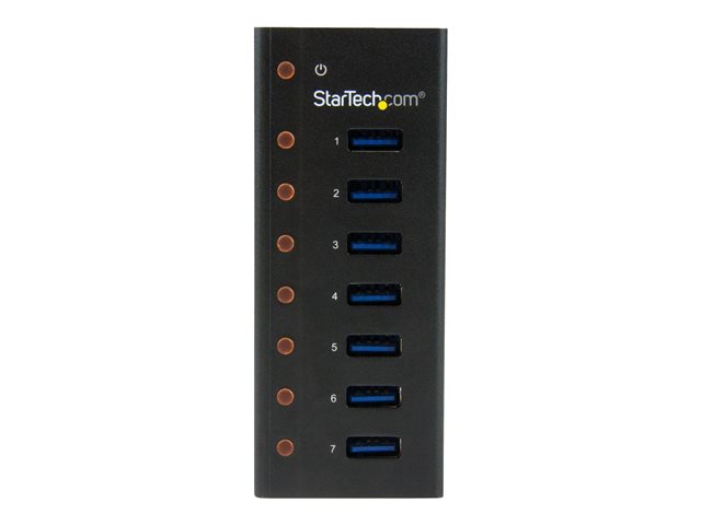 StarTech.com 7 Port USB 3.0 Hub (5 Gbps) - Metal Enclosure - Desktop or Wall Mountable - Rugged & industrial Powered USB Expander and Splitter Hub (ST7300U3M) - Hub - 7 x SuperSpeed USB 3.0 - desktop, wall-mountable - for P/N: BNDTBUSB3142, PEXUS313AC2V, PEXUSB311A1E, PEXUSB312A2, PEXUSB314A2V, PEXUSB314A2V2