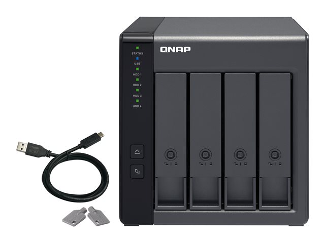 QNAP TR-004 - Hard drive array - 0 TB - 4 bays (SATA-300) - USB 3.2 Gen 1 (external)