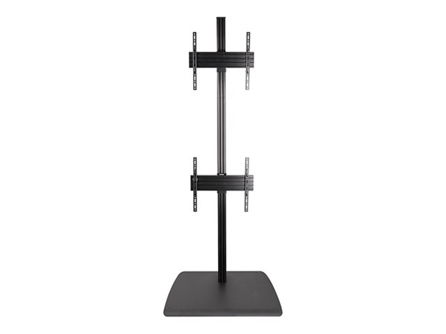 B-TECH System X BTF842 - Stand - for 2 flat panels - universal - lockable - steel base - black - screen size: 47\"-65\" - floor-standing