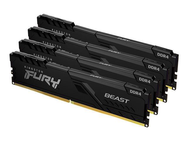 Kingston FURY Beast - DDR4 - kit - 64 GB: 4 x 16 GB - DIMM 288-pin - 3200 MHz / PC4-25600 - CL16 - 1.35 V - unbuffered - non-ECC - black