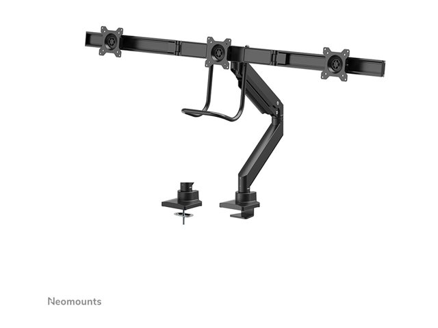 Neomounts NM-D775DX3 - Mounting kit - full-motion - for 3 LCD displays - black - screen size: 17\"-27\" - clamp mountable, grommet, desk-mountable