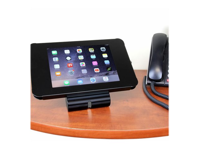 StarTech.com Secure Tablet Enclosure Stand- Lockable Anti Theft Steel Desk or Wall Mount for 9.7\" iPad / Tablet - VESA Compatible (SECTBLTPOS) - Stand (mount bracket, pads, front plate, rear plate) - for tablet - lockable - steel - black - screen size: 9.7\" - mounting interface: 100 x 100 mm - wall-mountable, desktop - for P/N: DK30CHPH
