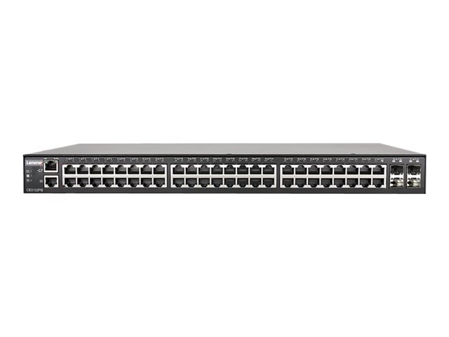 Lenovo CE0152PB 7Z37 - Switch - L3 - Managed - 48 x 100/1000/10000 + 4 x 1 Gigabit / 10 Gigabit SFP+ - side to side airflow - rack-mountable - PoE+ (370 W) - for ThinkAgile HX3721 Certified Node 7Y88